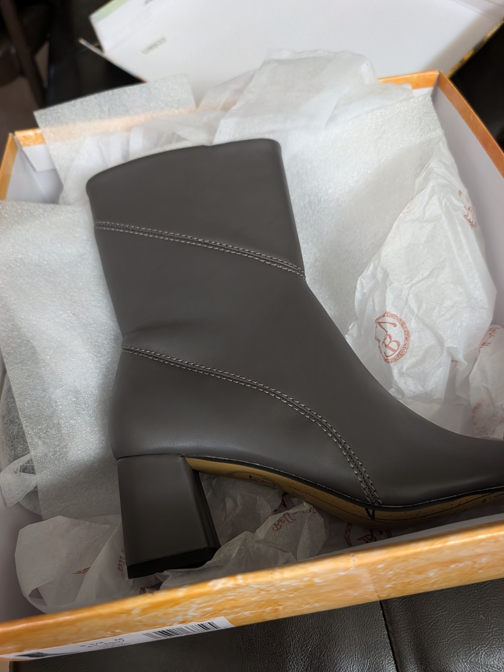 Dolce Vita Charcoal Gray Block Heel Ankle Boots